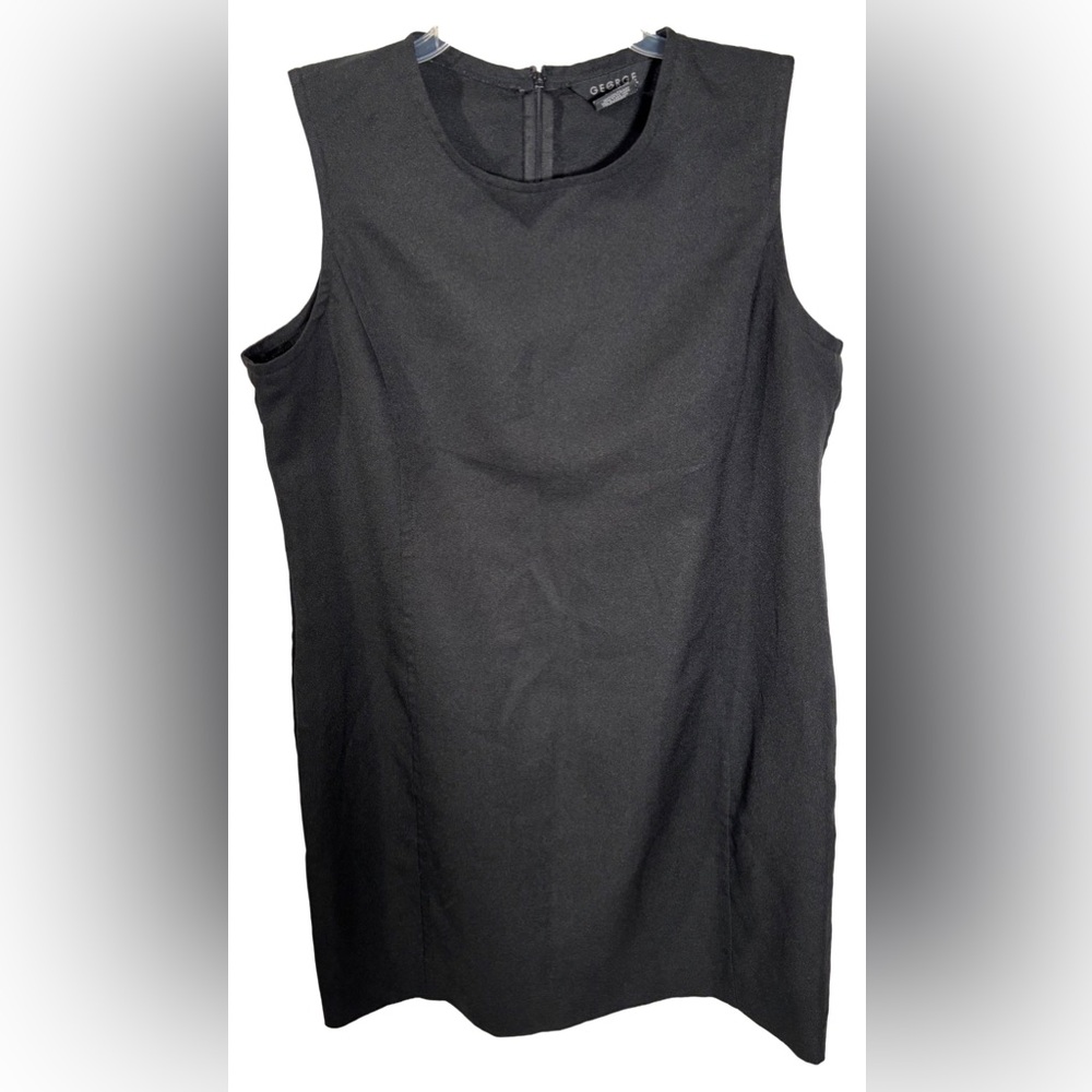 Vintage George 16 Black Sleeveless Shift Dress
